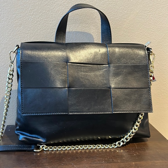 anna paola Bags Anna Paola Handmade Italian Woven Black Leather Bag